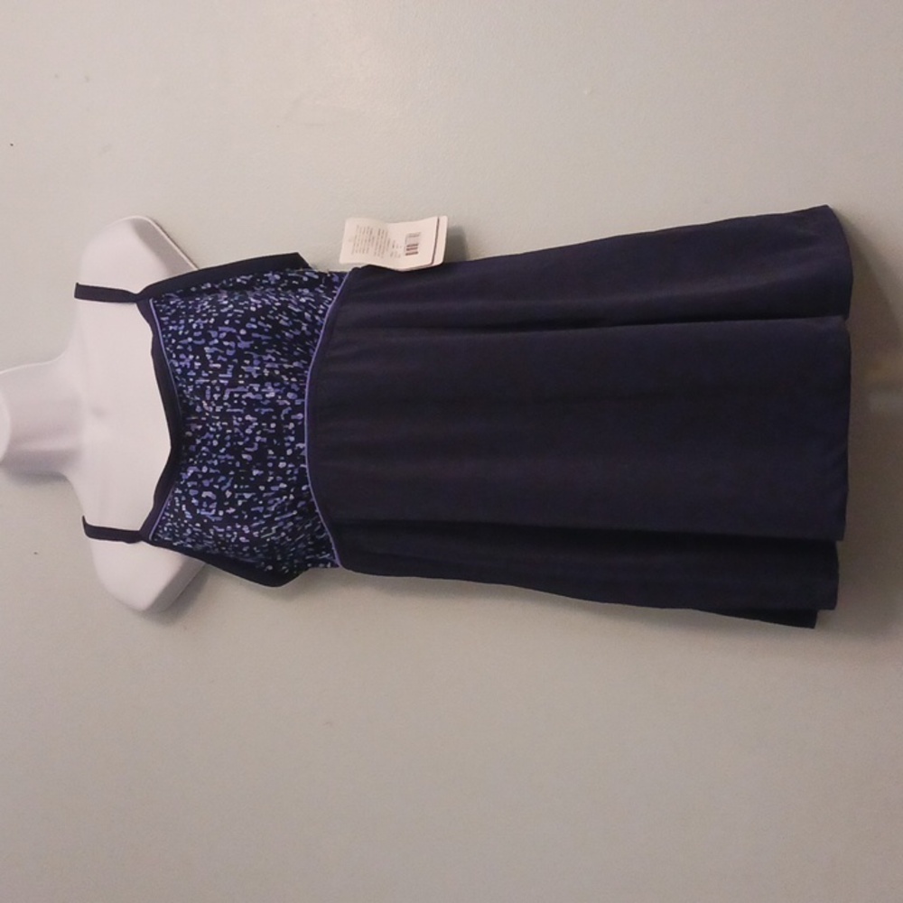 Maxine size 18 women's navy blue one-piece empire swim dress.